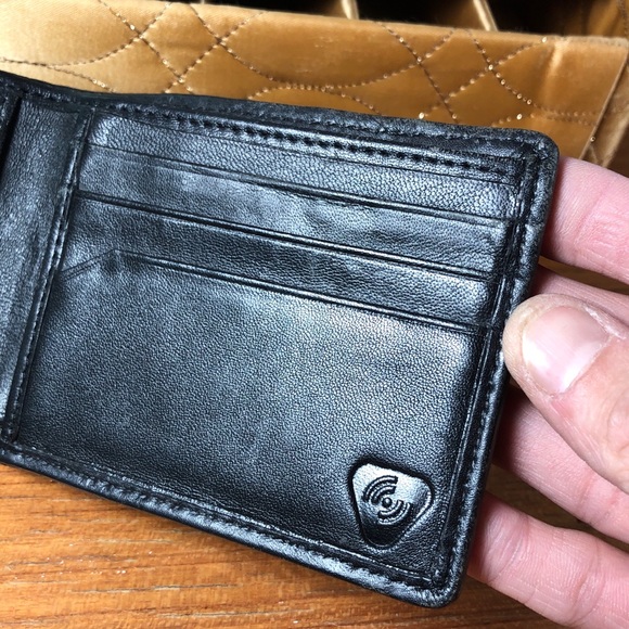 REI RFID Bi-fold Ballit Leather Trim Wallet Black - Picture 6 of 8